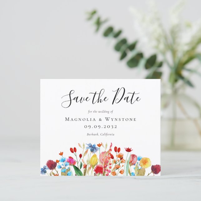 Papier FLEUR SAUVAGE D'Aquarelle BUDGET Mariage Enregistr (Debout devant)