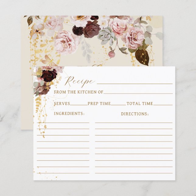 Papier Fleur sauvage d'automne Gold Fête des mariées Flor (Devant / Derrière)