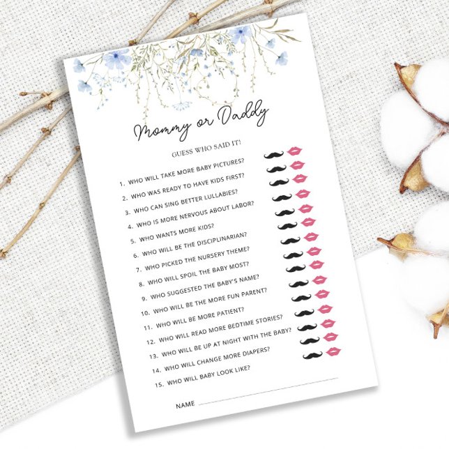 Papier Fleur sauvage De Cornflower Baby shower Maman Ou P (Créateur téléchargé)