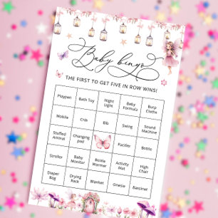 Papier Fleur sauvage Fairy Cute Baby shower Bingo Jeu