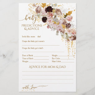 Papier Fleur sauvage Fall Elegant Baby shower jeu