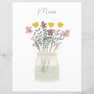 Papier Fleur sauvage Mason Jar Mains Recette Divider