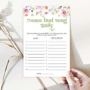 Papier Fleur sauvage Nom de la chanson jeu de baby shower