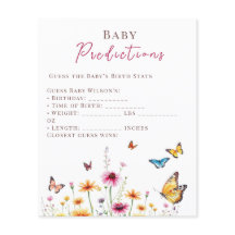 Fleur sauvage Papillons Baby shower prédiction béb