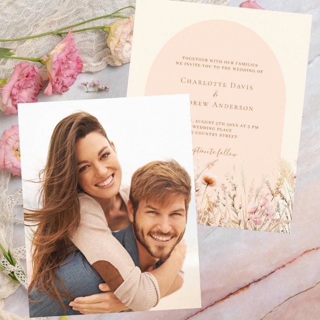 Papier Fleur sauvage pêche beige arche photo budget maria (Créateur téléchargé)