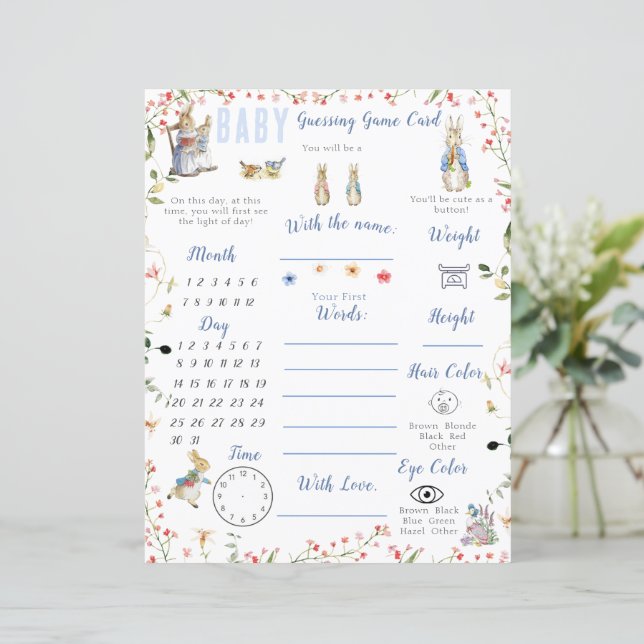 Papier Fleur sauvage Peter the Rabbit Baby shower Jeu (Debout devant)