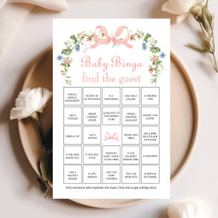 Papier Fleur sauvage Pink Bow Bingo Trouvez Le Jeu D'Invi