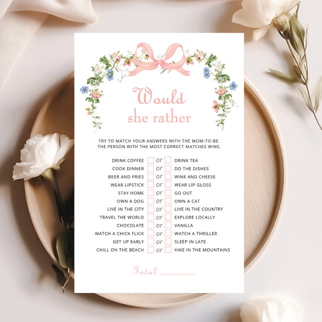 Papier Fleur sauvage Pink Bow préférerait-elle jouer (Créateur téléchargé)