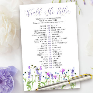 Papier Fleur sauvage Pourpre Voudrait-Elle Plutôt Douche 