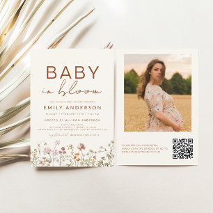 Papier Fleur sauvage QR Code Baby in Bloom Baby shower