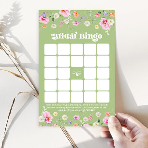 Papier Fleur sauvage vert Sage Fête des mariées Bingo