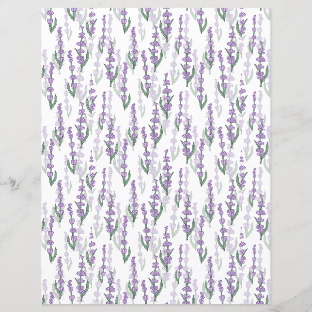 Papier Fleur violette de provence du champ de lavande (Devant)