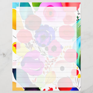 Papier Fleurie lumineuse multicolore à rayures