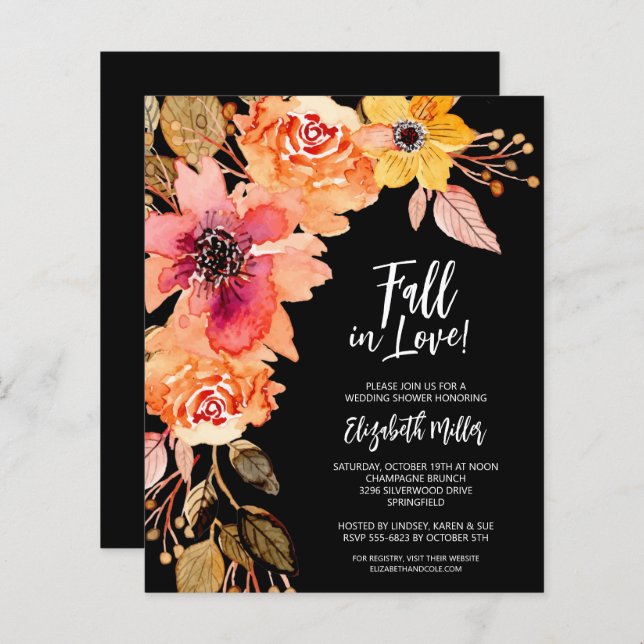 Papier Fleurs à petit prix sur les cartons d'invitation d (Devant / Derrière)