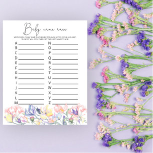 Papier Fleurs baby shower Baby jeu de course de nom