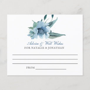 Papier fleurs bleu aquarelle accueil de mariage