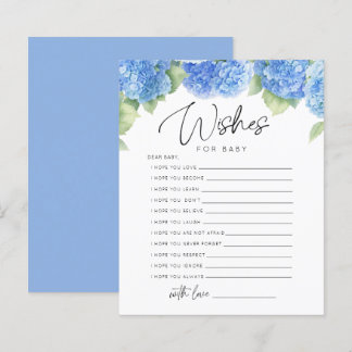 Papier Fleurs bleues C'est un garçon souhaite Baby shower