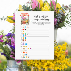 Papier Fleurs cultivées localement Baby shower émoticônes