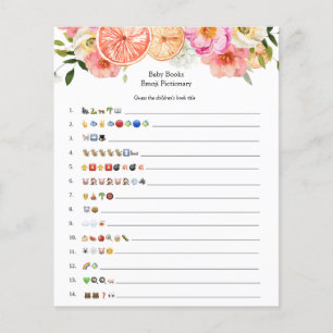 Papier Fleurs d'agrumes roses Livres pour bébés Emoji Jeu