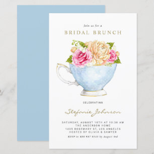 Papier Fleurs dans l'invitation de brunch nuptiale de la 