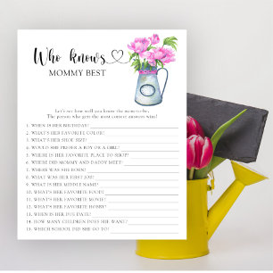 Papier Fleurs d'aquarelle Qui connaît maman la meilleure