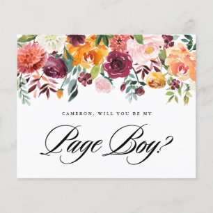 Papier Fleurs d'automne à l'aquarelle Veux-tu être mon ga