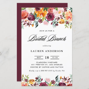 Papier Fleurs d'automne Garland Bridal Brunch Invitation