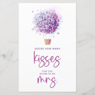 Papier Fleurs de ballon aquarelle Combien de baisers Ma