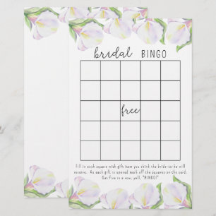 Papier Fleurs de calla - jeu de bingo pour une baby showe