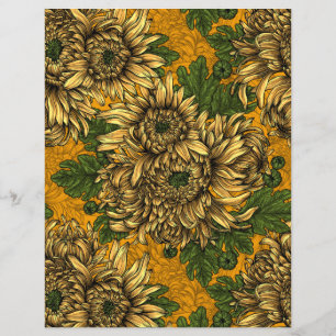 Papier Fleurs de chrysanthème jaune
