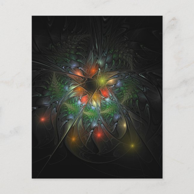 Papier Fleurs de fantaisie fractale douces et tendres  (Devant)