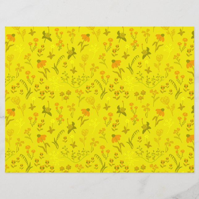 Papier Fleurs de prairie ensoleillées (Devant)