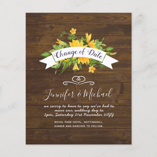 Papier Fleurs de soleil Changement de date Plans de repor (Devant)