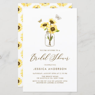 Papier Fleurs de soleil jaunes dans Jar Invitation de la 