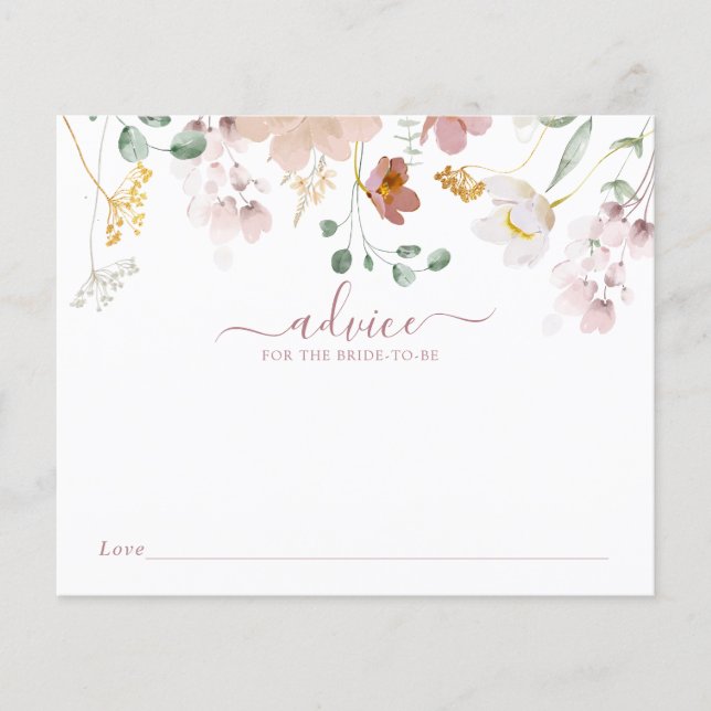 Papier Fleurs en fleurs roses Conseils pour la mariée (Devant)