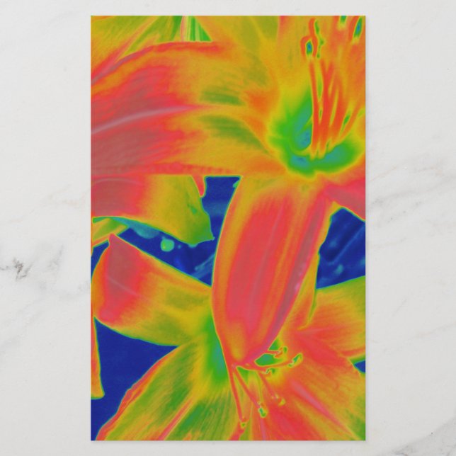 Papier fleurs fluorescentes (Devant)