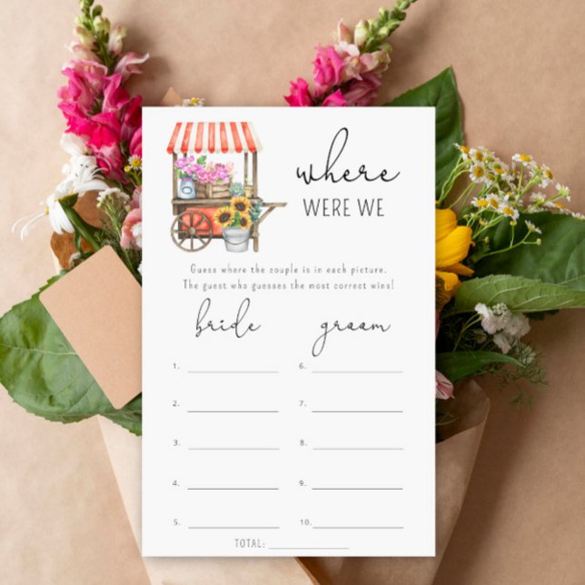 Papier Fleurs - Où étions-nous le jeu de douche nuptiale (Créateur téléchargé)