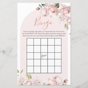 Papier Fleurs roses Fille Baby shower bébé en Fleur Bingo