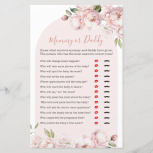 Papier Fleurs roses Fille bébé en fleur maman ou papa