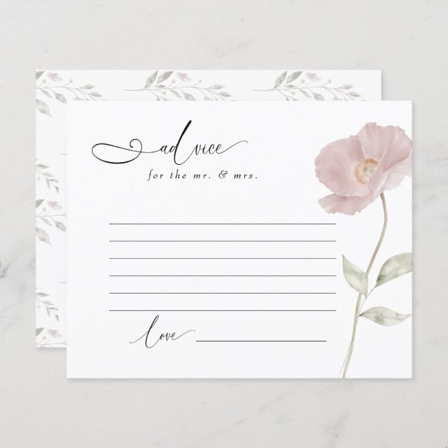 Papier Fleurs roses poussiéreuses | FÊTE DES MARIÉES | Co (Devant / Derrière)