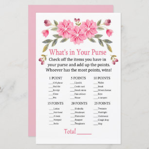 Papier Fleurs roses Qu'y a-t-il dans votre sac à main