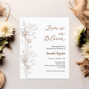 Papier Fleurs sauvages de douche nuptiale amour dans l'in