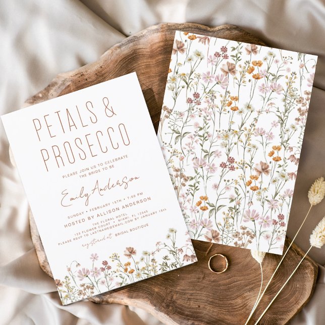 Papier Fleurs sauvages et prosecco pour une fête de maria (Créateur téléchargé)