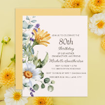Fleurs sauvages jaunes Marguerites blanches 80e an
