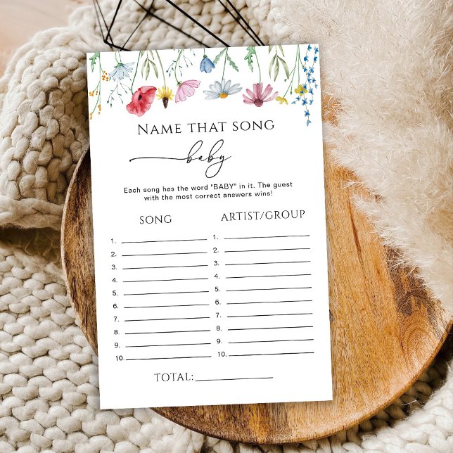 Papier Fleurs sauvages Nom de cette chanson jeu de bébé (Créateur téléchargé)