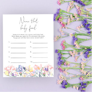 Papier Fleurs sauvages Nommons ce bébé Jeu de la douche a