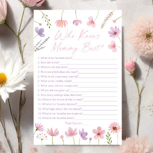 Papier Fleurs sauvages Violets Rose Qui Connaît Maman Mei