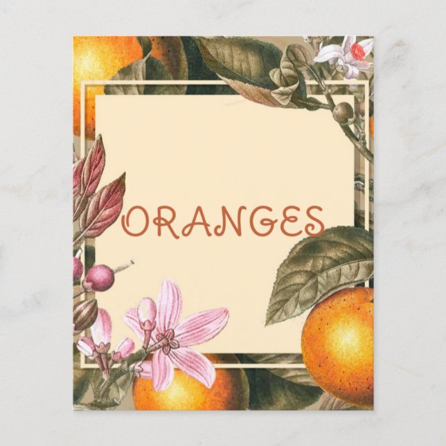 Papier Fleurs vintages et oranges (Devant)