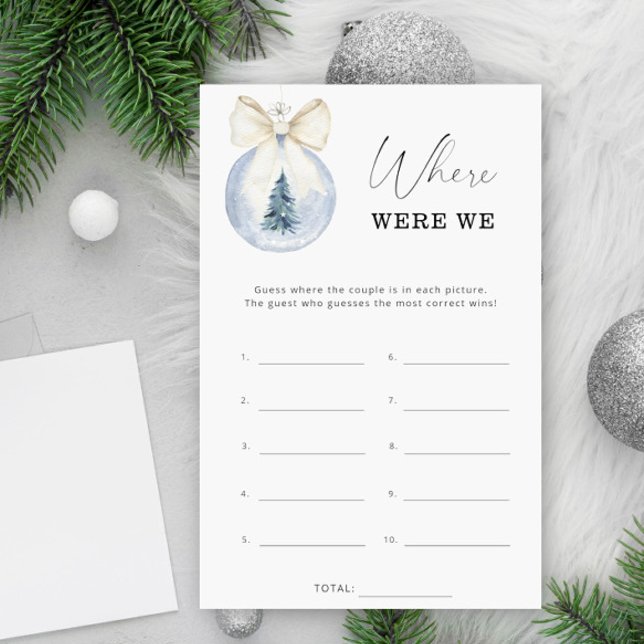 Papier Flora hiver Où étions-nous nuptiale douche jeu (Créateur téléchargé)