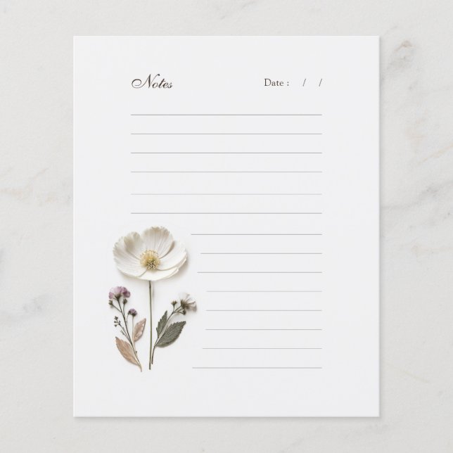 Papier floral à feuillet modifiable (Devant)